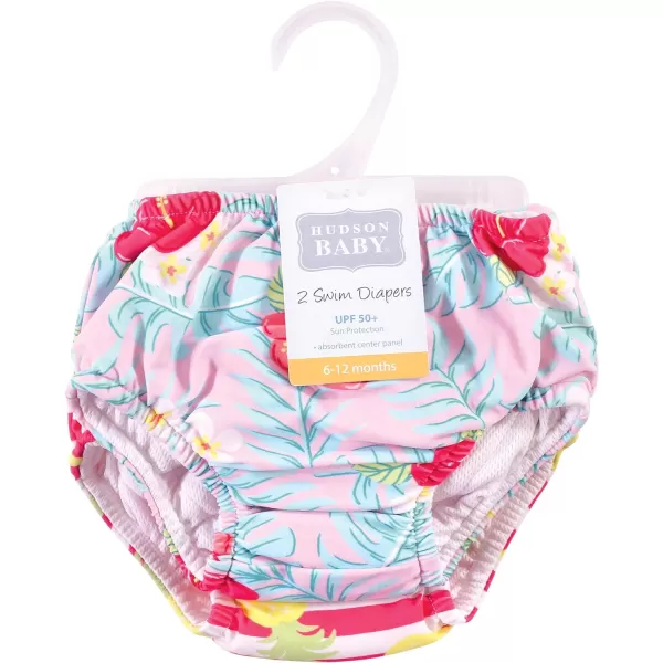 Hudson Baby Unisex Baby Swim Diapers, Pink Lemons, 12-18 Months
