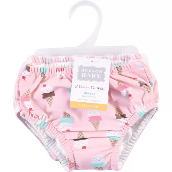 Hudson Baby Unisex Baby Swim Diapers, Pink Lemons, 12-18 Months