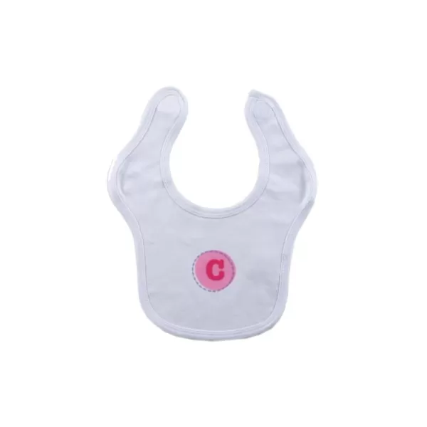 Hudson Baby Personalized Initial Bib- C, Girl, Pink/Red