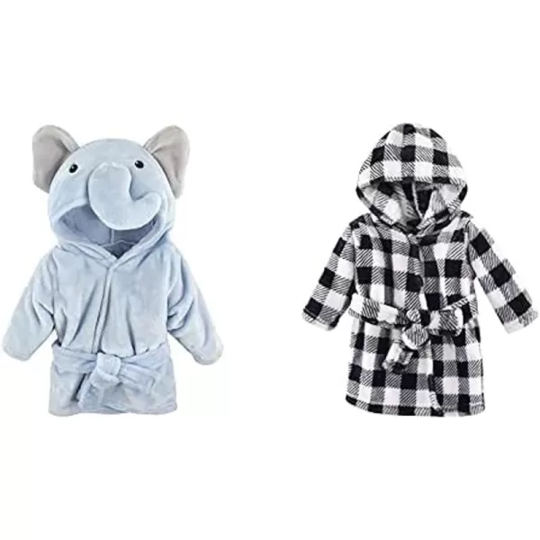 Blue Elephant Black Plaid One Size