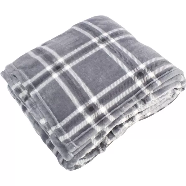 Gray Charcoal Plaid Fleece 90X90 Inch (Full Queen)