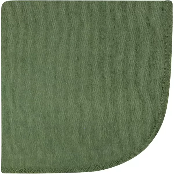 Hudson Baby Unisex Baby Flannel Washcloths, Eucalyptus 10Pk, One Size