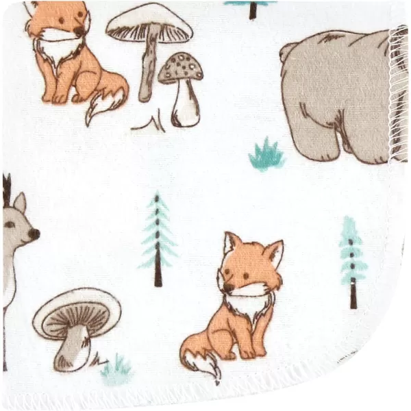 Hudson Baby Unisex Baby Flannel Washcloths, Eucalyptus 10Pk, One Size