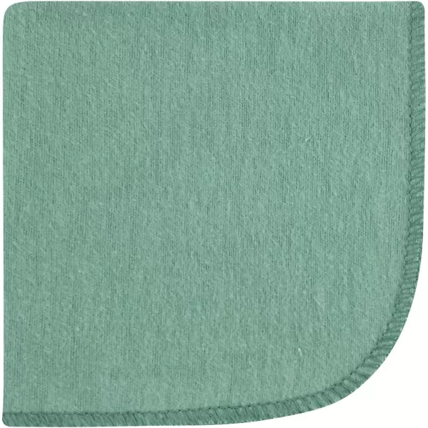 Hudson Baby Unisex Baby Flannel Washcloths, Eucalyptus 10Pk, One Size