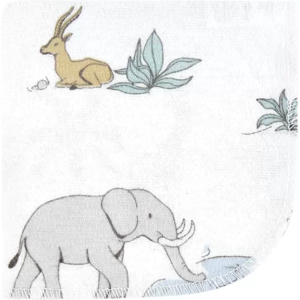 Hudson Baby Unisex Baby Flannel Washcloths, Eucalyptus 10Pk, One Size