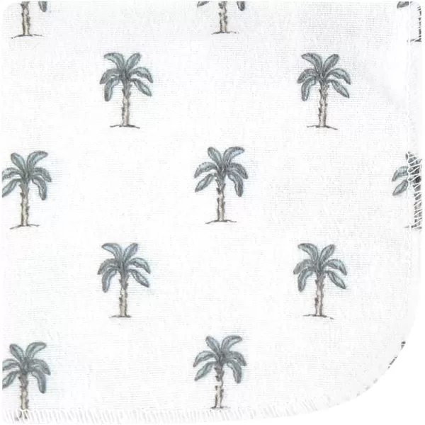 Hudson Baby Unisex Baby Flannel Washcloths, Eucalyptus 10Pk, One Size