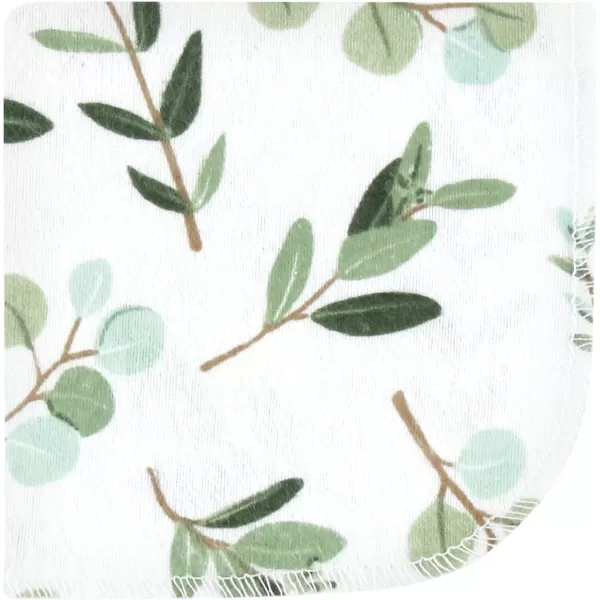 Hudson Baby Unisex Baby Flannel Washcloths, Eucalyptus 10Pk, One Size