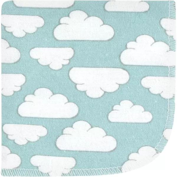 Hudson Baby Unisex Baby Flannel Washcloths, Eucalyptus 10Pk, One Size