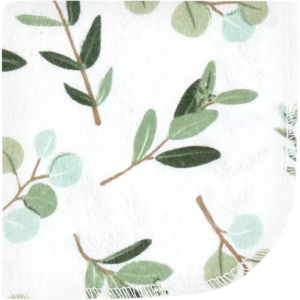 Hudson Baby Unisex Baby Flannel Washcloths, Eucalyptus 10Pk, One Size