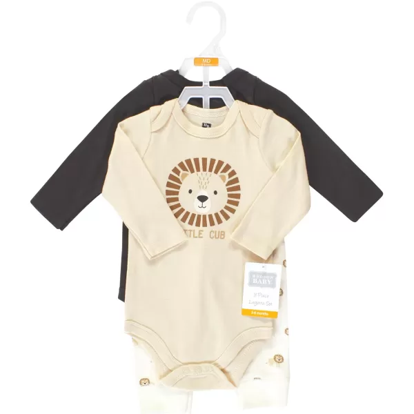 Hudson Baby Unisex Baby Unisex Baby Cotton Bodysuit and Pant Set, Brave Lion, Preemie