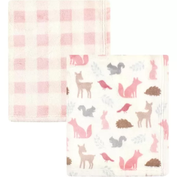 Hudson Baby Unisex Baby Cozy Plush Luxury Blankets 2pk, Butterflies, One Size