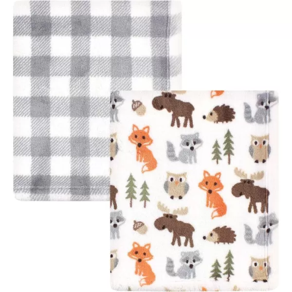 Hudson Baby Unisex Baby Cozy Plush Luxury Blankets 2pk, Butterflies, One Size