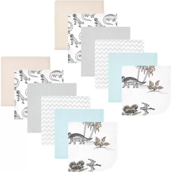 Hudson Baby Unisex Baby Flannel Washcloths, Eucalyptus 10Pk, One Size