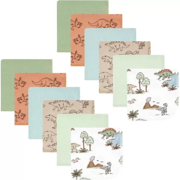 Hudson Baby Unisex Baby Flannel Washcloths, Eucalyptus 10Pk, One Size