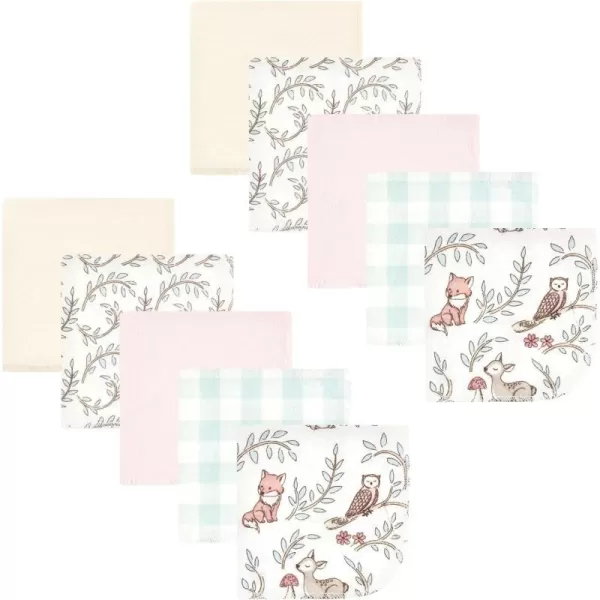 Hudson Baby Unisex Baby Flannel Washcloths, Eucalyptus 10Pk, One Size