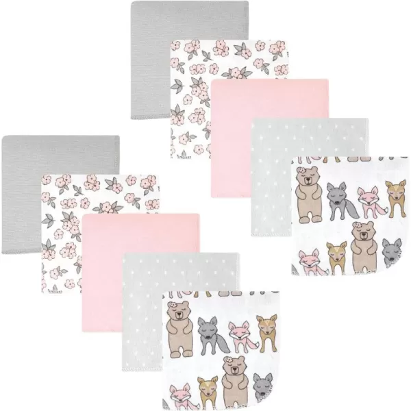 Hudson Baby Unisex Baby Flannel Washcloths, Eucalyptus 10Pk, One Size