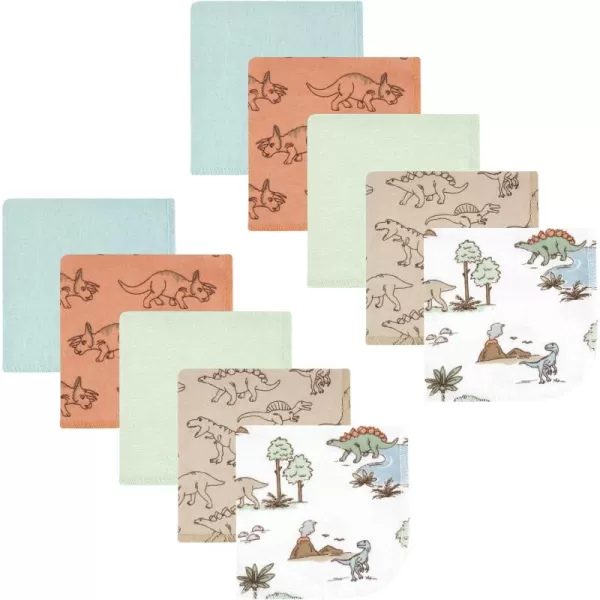 Hudson Baby Unisex Baby Flannel Washcloths, Eucalyptus 10Pk, One Size
