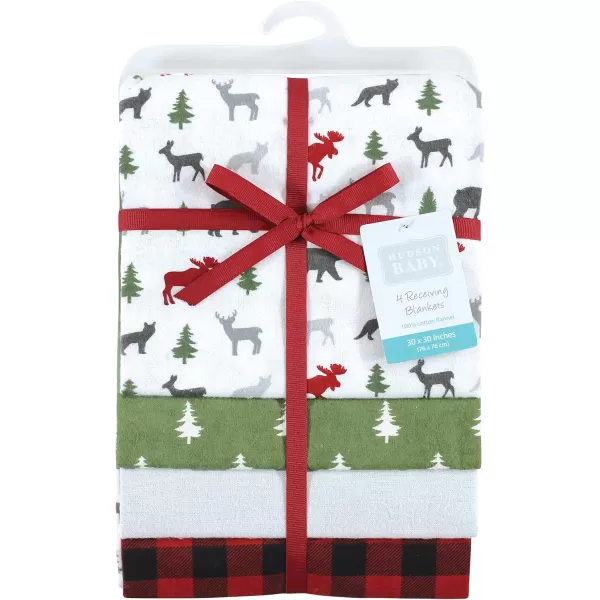 Hudson Baby Unisex Baby Cotton Flannel Receiving Blankets, Rocket Ship, One Size