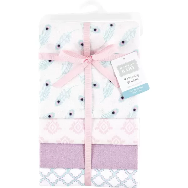 Hudson Baby Unisex Baby Cotton Flannel Receiving Blankets, Rocket Ship, One Size