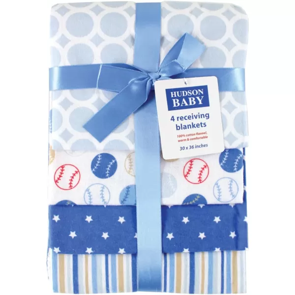Hudson Baby Unisex Baby Cotton Flannel Receiving Blankets, Rocket Ship, One Size