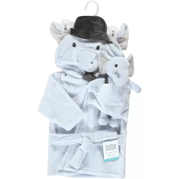 Hudson Baby Unisex Baby Plush Bathrobe and Toy Set