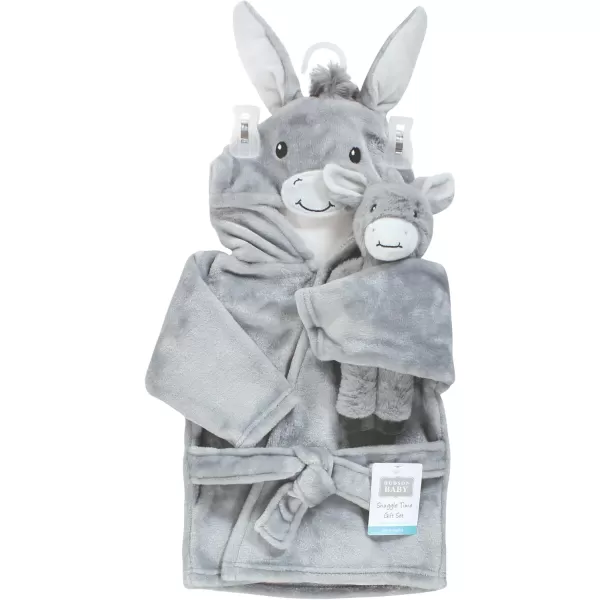 Hudson Baby Unisex Baby Plush Bathrobe and Toy Set