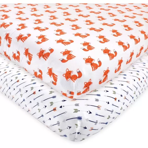 Hudson Baby Unisex Baby Cotton Fitted Crib Sheet, Teepee, One Size