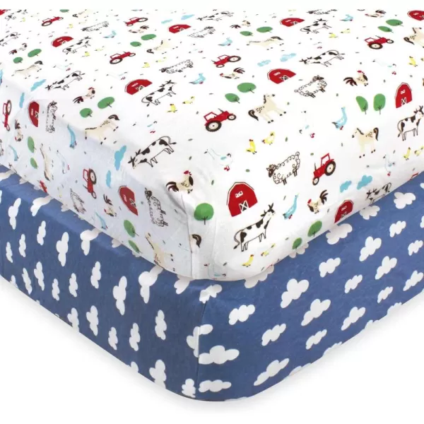Hudson Baby Unisex Baby Cotton Fitted Crib Sheet, Teepee, One Size