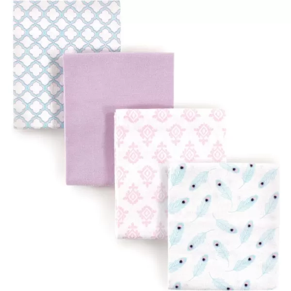 Hudson Baby Unisex Baby Cotton Flannel Receiving Blankets, Rocket Ship, One Size