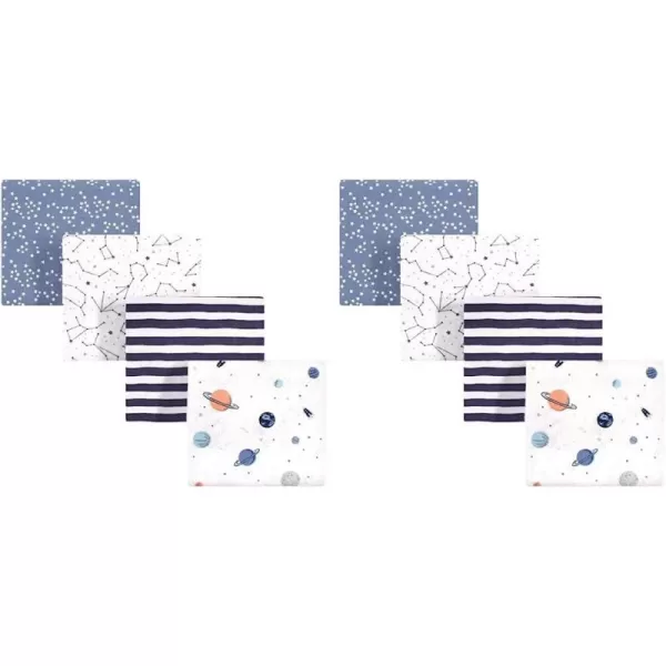 Hudson Baby Unisex Baby Cotton Flannel Receiving Blankets, Rocket Ship, One Size