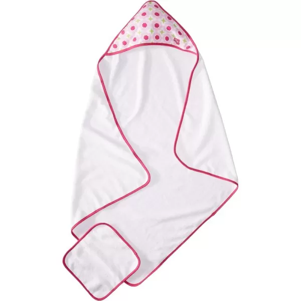 Hudson Baby Unisex Baby Cotton Hooded Towel and Washcloth, Navy Silver Star, One Size 