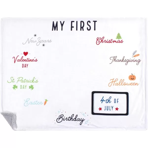 Hudson Baby Unisex Baby Plush Holiday and Milestone Blanket, Red Black Plaid, One Size
