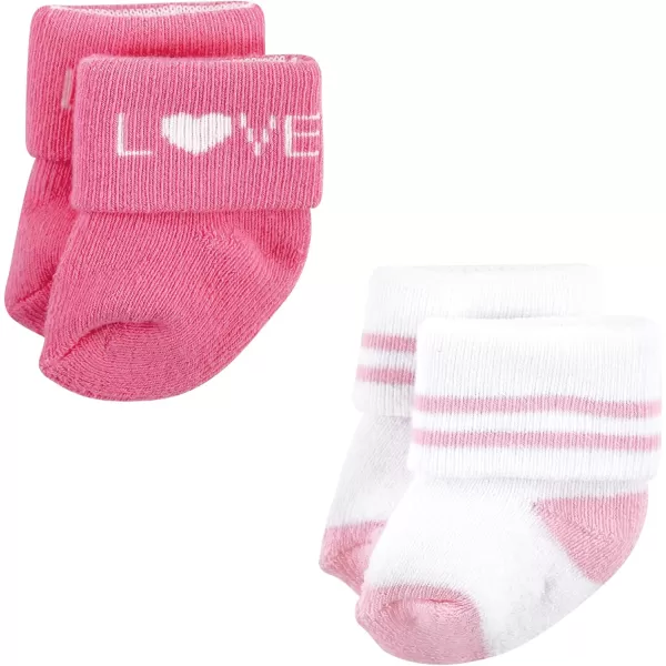 Hudson Baby Baby Girls' Cotton Rich Newborn and Terry Socks