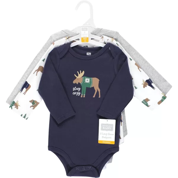 Hudson Baby Unisex Baby Cotton Long-Sleeve Bodysuits