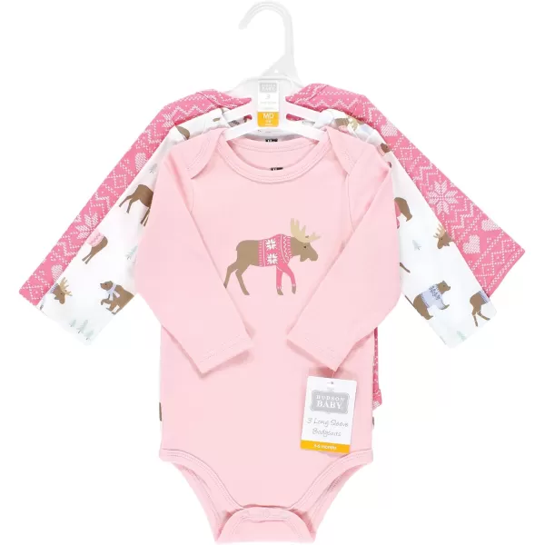 Hudson Baby Unisex Baby Cotton Long-Sleeve Bodysuits