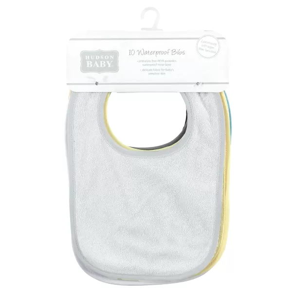 Hudson Baby Unisex Baby Rayon from Bamboo Bib with Waterproof Lining 10pk, Pink Mint, One Size