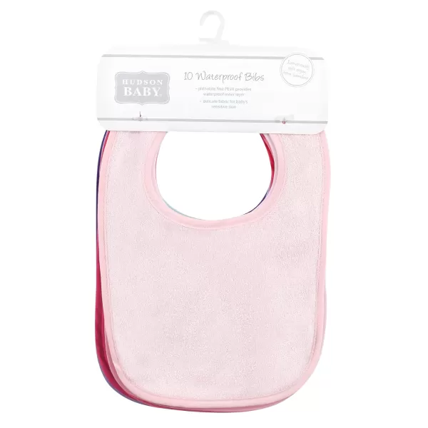 Hudson Baby Unisex Baby Rayon from Bamboo Bib with Waterproof Lining 10pk, Pink Mint, One Size