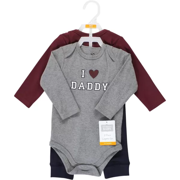 Hudson Baby Unisex Baby Unisex Baby Cotton Bodysuit and Pant Set, Boy Daddy, 6-9 Months