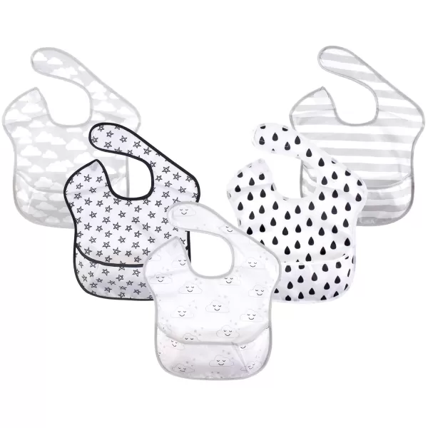 Hudson Baby Unisex Baby Waterproof Polyester Bibs, Paper Airplane, Feeder