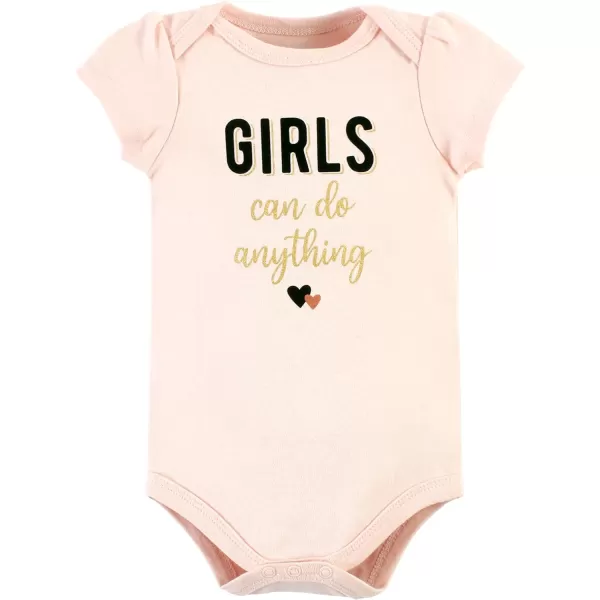 Hudson Baby baby-girls Unisex Baby Cotton Bodysuit and Pant Set, Cinnamon Hearts, 3-6 Months