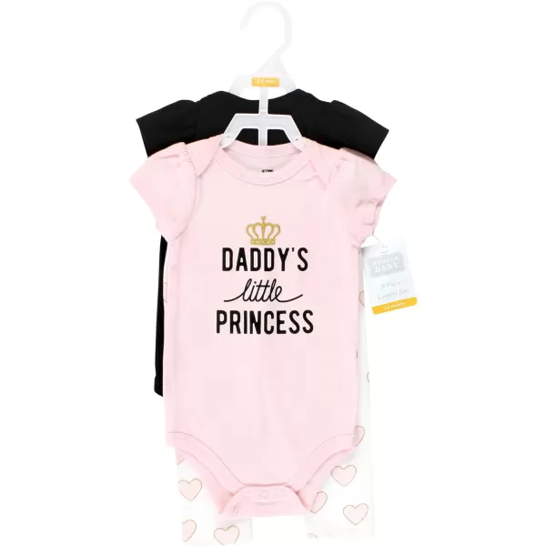 Hudson Baby baby-girls Unisex Baby Cotton Bodysuit and Pant Set, Daddys Little Princess, 18-24 Months