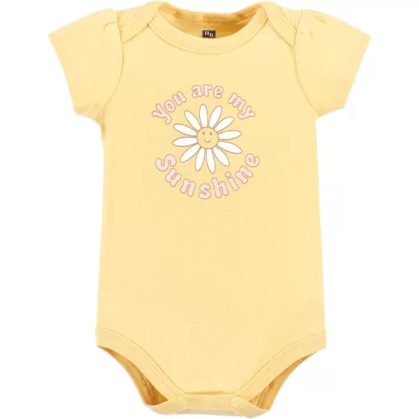 Hudson Baby baby-girls Unisex Baby Cotton Bodysuit and Pant Set, Peace Love Flowers, Preemie