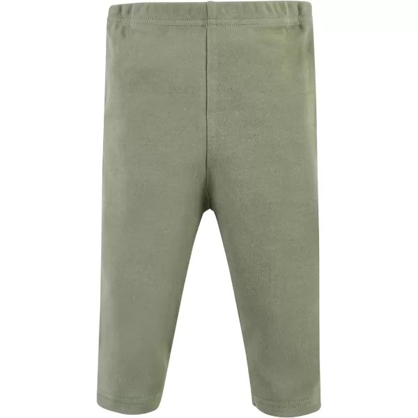 Hudson Baby baby-girls Unisex Baby Cotton Bodysuit and Pant Set, Sage Floral Wreath, 3-6 Months