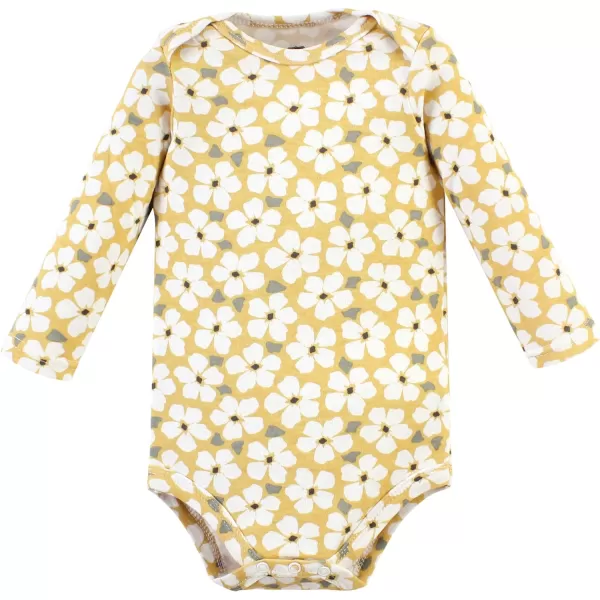 Hudson Baby baby-girls Unisex Baby Cotton Bodysuit and Pant Set, Sage Floral Wreath, 3-6 Months