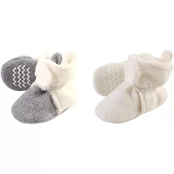 Hudson Baby Cozy Fleece and Sherpa Booties, 2-Pack