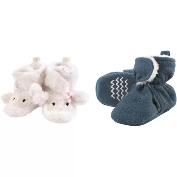 Hudson Baby Cozy Fleece and Sherpa Booties, 2-Pack