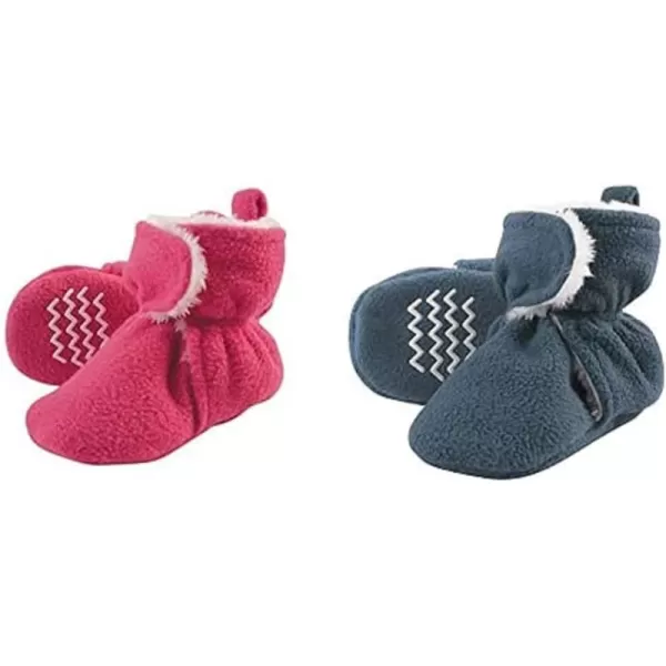 Hudson Baby Cozy Fleece and Sherpa Booties, 2-Pack
