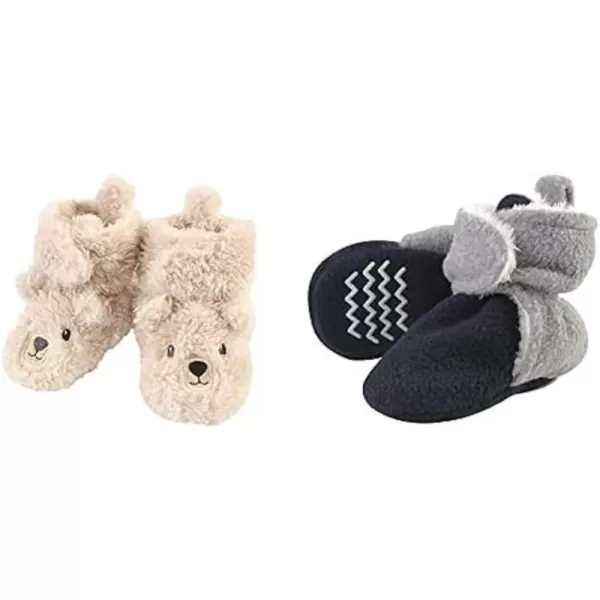 Hudson Baby Cozy Fleece and Sherpa Booties, 2-Pack