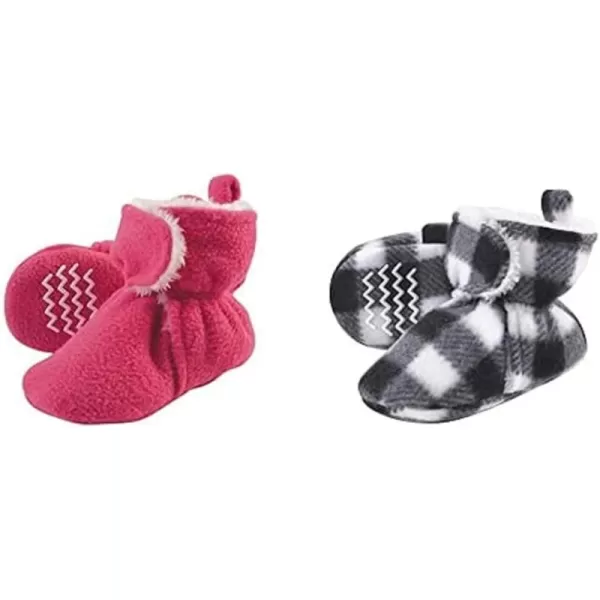 Hudson Baby Cozy Fleece and Sherpa Booties, 2-Pack