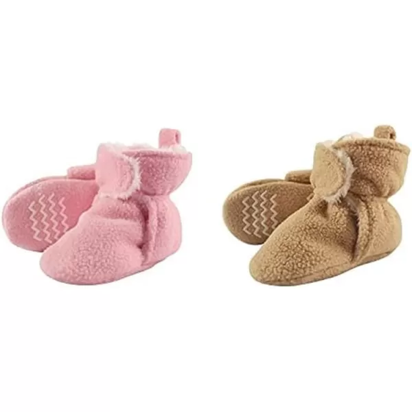 Hudson Baby Cozy Fleece and Sherpa Booties, 2-Pack
